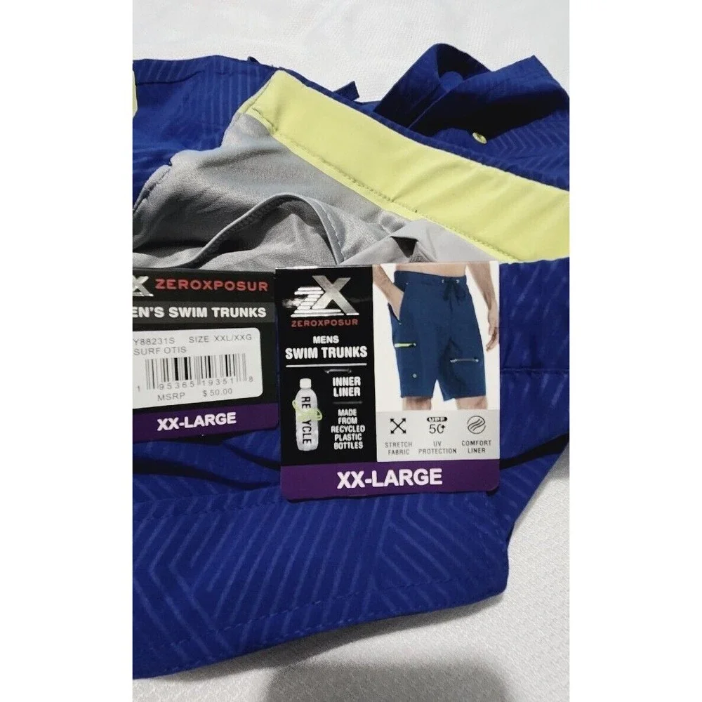 Zeroxposur Swim Trunks Size XXLARGE Color Blue With Pockets (B#7)